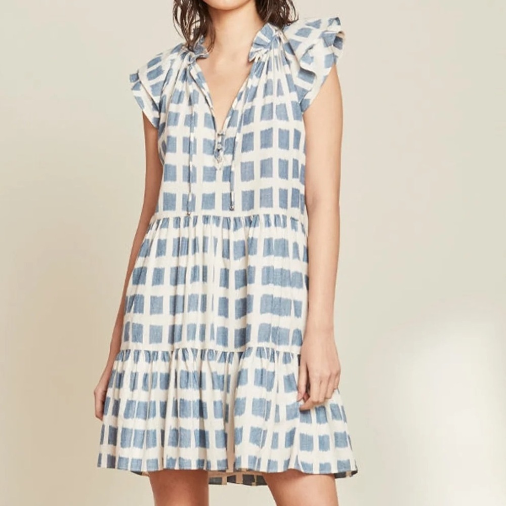 VERONICA BEARD Zee Ikat Dress in Ecru Multi - Picture 2 of 9